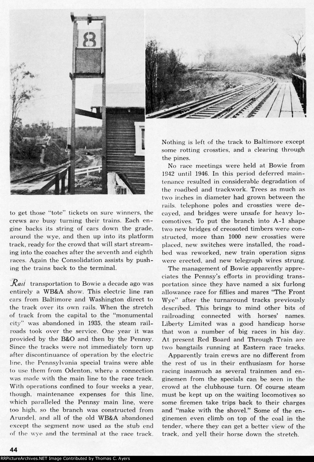 "Race Train To Bowie," Page 44, 1946